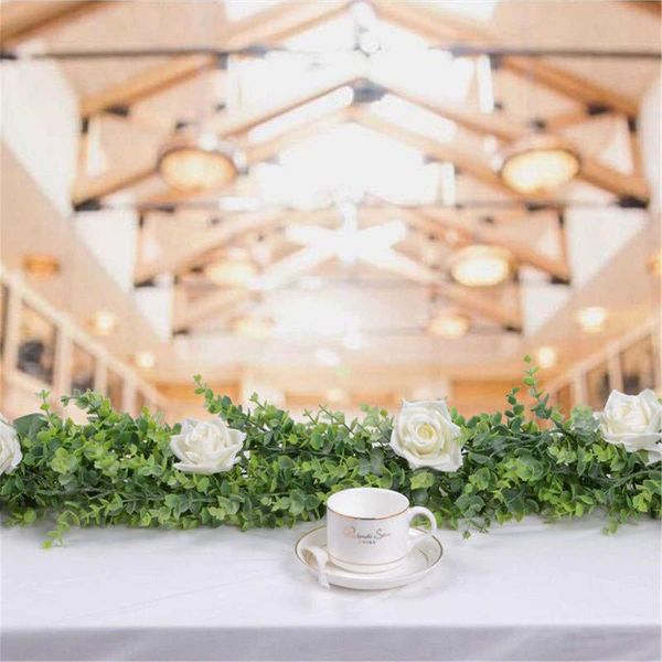 

decorative flowers & wreaths 2 pack artificial garland for fake eucalyptu wedding arch wall decor plant silk leaf vines birthday party