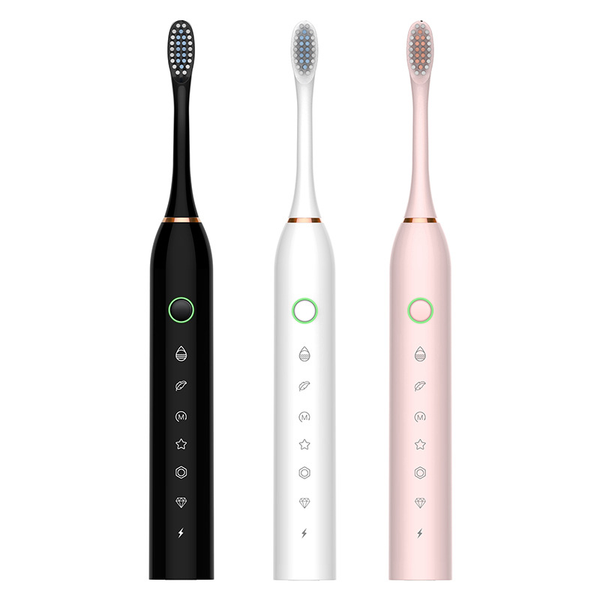 

smart electric toothbrush timer brush 6 modes usb charger rechargeable tooth brushes replacement heads set