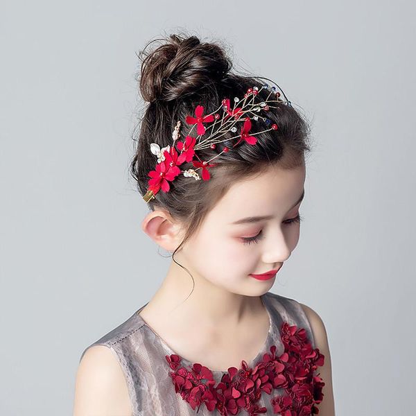 

children's headdress, hairpin, wreath, girl's hair accessories, red princess all-match jewelry show accessories, Slivery;white