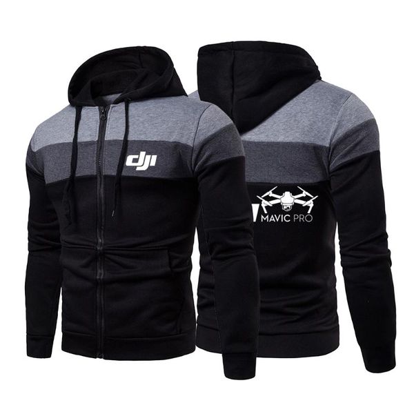 Hoodies dos homens camisolas 2021 Dji Profissional Piloto Drone Mens Retalhamento Com Capuz Moletom Com Capuz Roupa Casual Solta Streetwear Fashion Autu