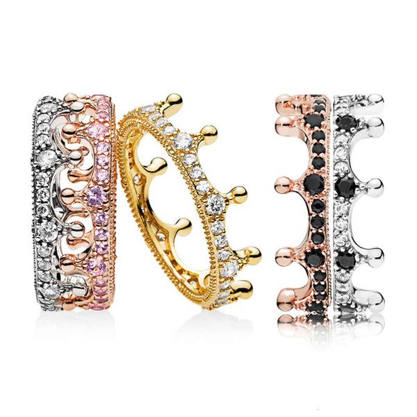 

rose gold rouge powder magic crown fashion dream princess ring girl, Black