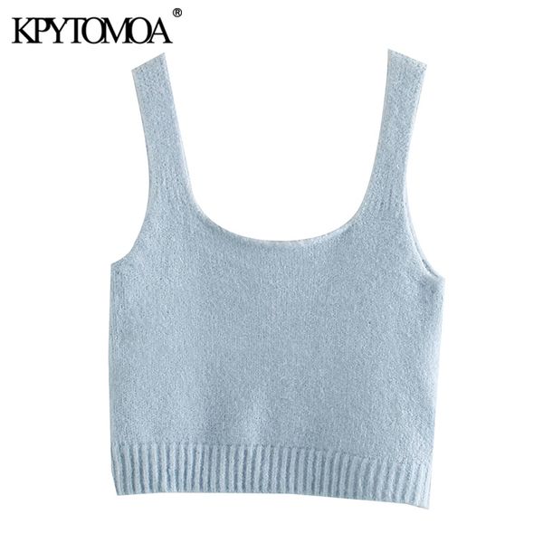 

kpytomoa women 2021 fashion floral embroidered cropped knitted blouses vintage sleeveless straps female shirts blusas chic, White