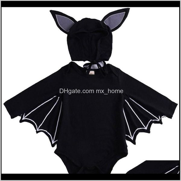 Jumpsuitsrompers Kleidung Baby Mutterschaft Drop Lieferung 2021 Baby Halloween Overall Cartoon Fledermaus Spitze Dreieck Strampler Einreiher Kinder Clo