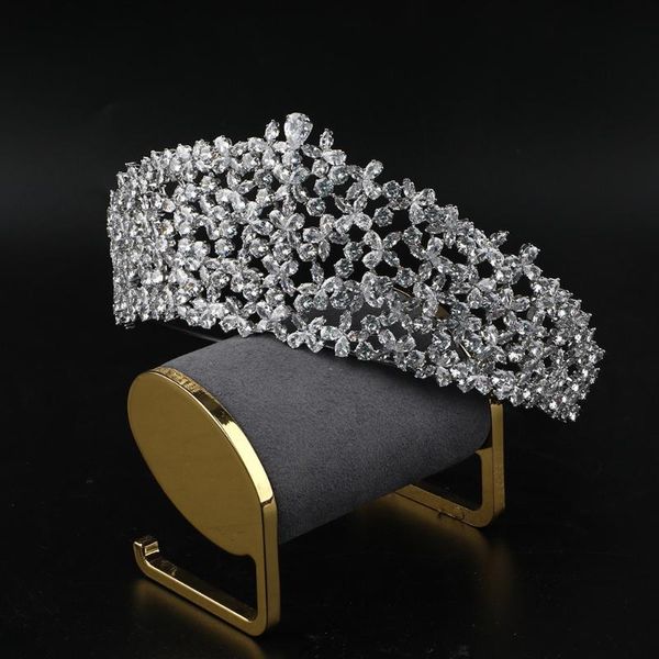 

hair clips & barrettes ymor fast crystals wedding tiaras banquet bridal crown zirconia headwear accessories tibetan band s160, Golden;silver