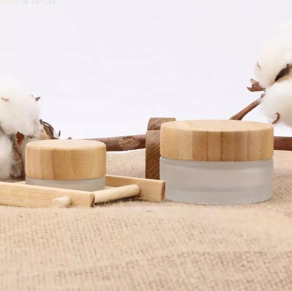 

storage bottles & jars bamboo lids 5g 15g 20g recycled frosted glass 30g 50g 100g cosmetic jar for face cream skin care packing 50pcs