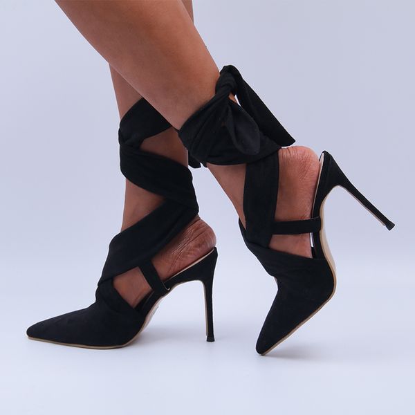 

sandals of the women high-fashion sandals woman black cross-strapped stiletto shoes pointed to party ladies c6pv
