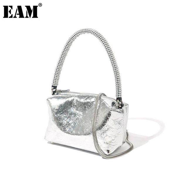 

cross body [eam] women folded sequins diamonds handbag pu leather flap personality all-match crossbody bag fashion tide 2021 18a2458