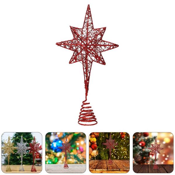 

christmas decorations 1pc eight pointed star tree er party xmas ornament (type a)