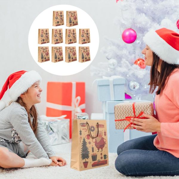 

gift wrap 10pcs christmas handbag portable durable sturdy for party