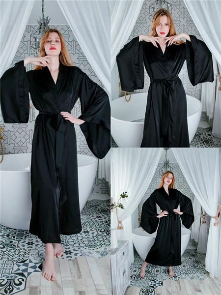 

wraps & jackets morning gowns pajamas female custom made pagoda sleeves soft silk stretch nightgown v neck wedding cape cloak comfortab, White