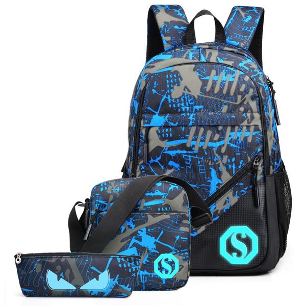 

backpack school bag set 2 pcs men casual backpacks 2021 fashion chest pack large capacity lapbackpacking waterproof