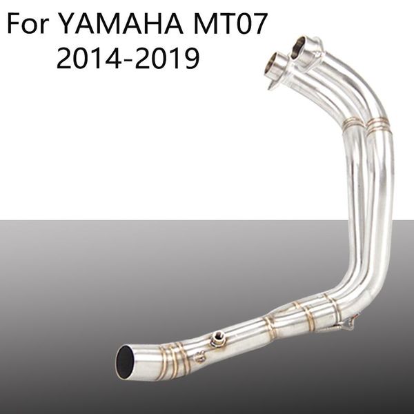 

motorcycle exhaust system mt07 front pipe muffler modified slip-on for mt-07 fz07 2014-2021years