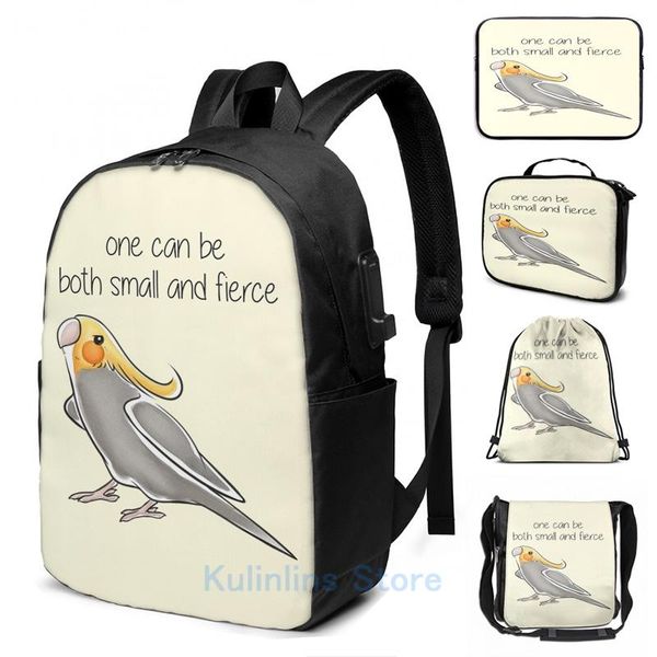 

backpack funny graphic print small and fierce usb charge men school bags women bag travel laptop