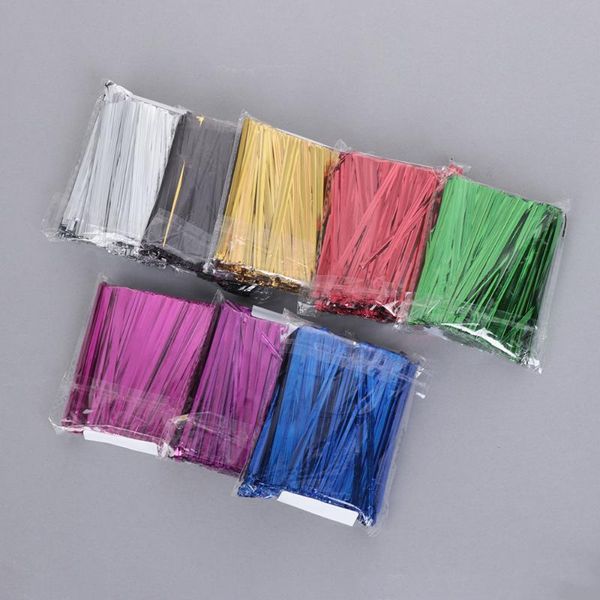 

gift wrap 800pcs metallic twist ties wire cellophane bag pack sealing steel baking wrapping ligation party supplies