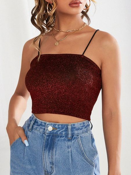 

glitter crop cami r5o8#, White