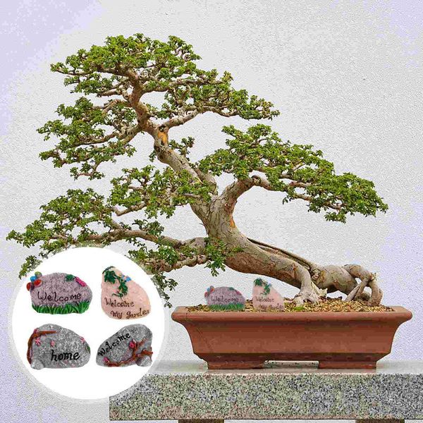 

decorative flowers & wreaths 4pcs bonsai garden adornment landscape decoration fairy house stone ornament