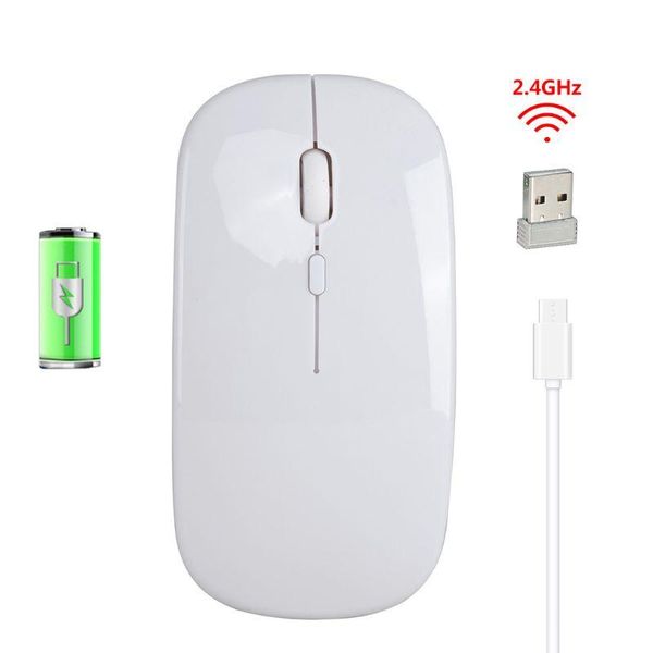

wireless mouse 2.4g usb rechargeable 1600dpi slim quiet ergonomics optical office mice for pc computer gamers dropship