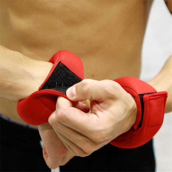 

wrist support 1 pair sports wristband men and women sandbag bodybuilding beach weight belt fitness bracelet, Black;red