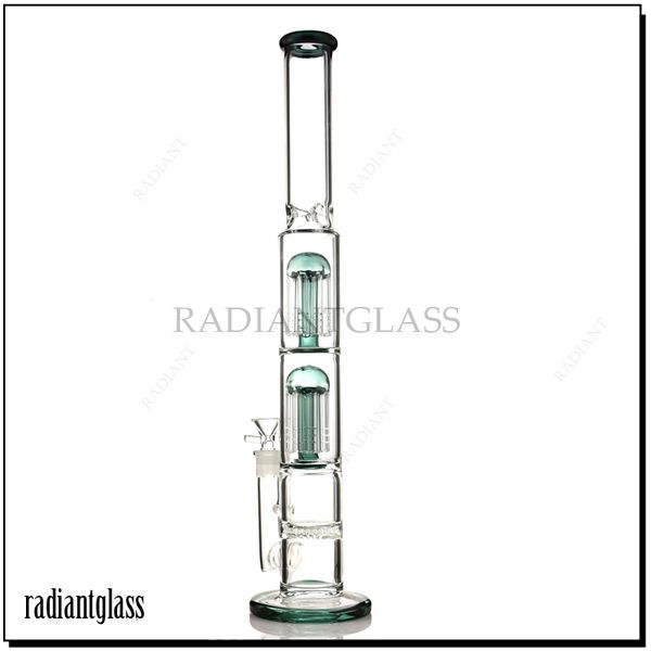 Cachimbo de água de braços duplos árvore e favo de mel bong design reto borbulhador plataformas de petróleo tubo de água