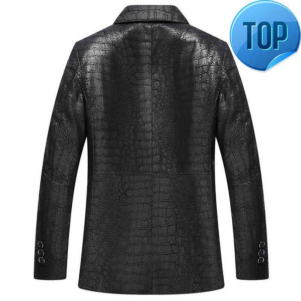 

genuine men's et, sheep coat, suit collar, leather et., Black