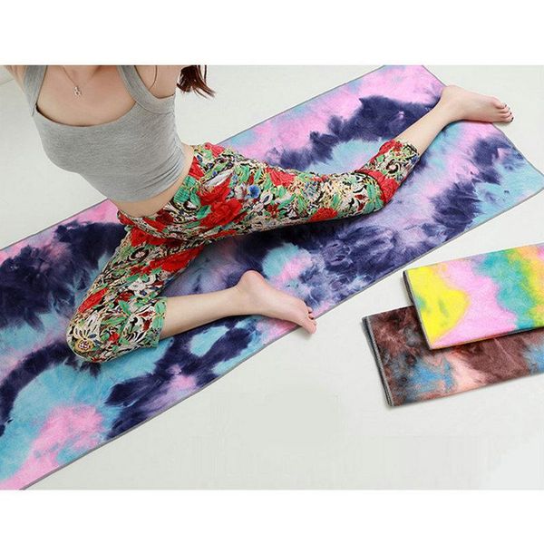 

183cm tie dye printed yoga blanket mat widened pad granular thickened towel drop blankets