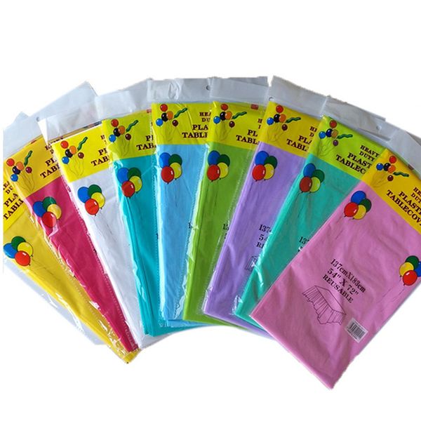 

disposable pure solid color tablecloth for birthday party wedding decor christmas plastic tablecloths 137*274cm/137*183cm