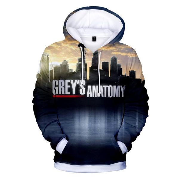 

women's hoodies & sweatshirts grey's anatomy 3d sweatshirt tumblr casual pullover jacket coat greys hoodie fashion plus size track, Black
