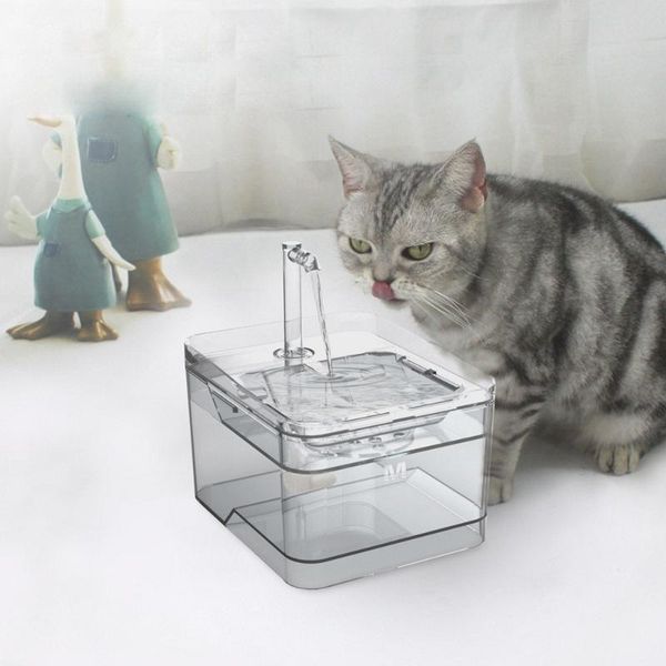 

smart pet water dispenser transparent sensor ultra-quiet cats and dogs drinking bowl accessories cat bowls & feeders
