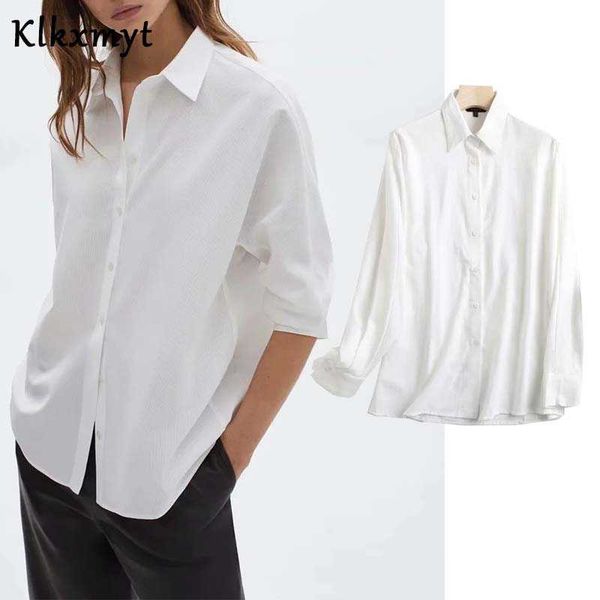 

klkxmyt spring england stlye fashion cotton corduroy casual shirt za blouse women blusas mujer de moda 210527, White