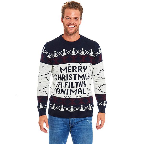 

christmas sweater men's and women's autumn winter sweater, White;black