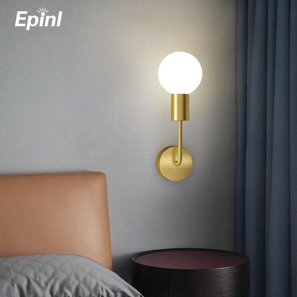 

wall lamp 2021 modern light creative living room round aisle bedroom bedside restaurant study copper nordic home decor