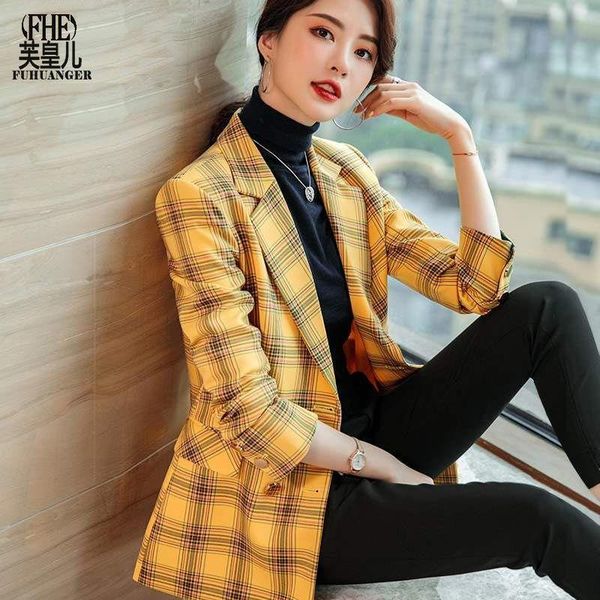 

women's suits & blazers plaid small suit jacket women in fashion spring and autumn loose casual one-piece, White;black