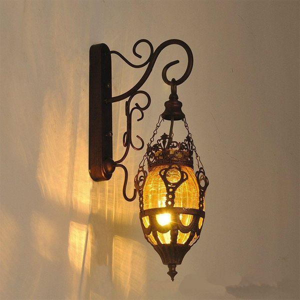 

wall lamp light lights lamps industrial vintage sconces bar shade decorative exotic colored glass bedroom modern antique fixture
