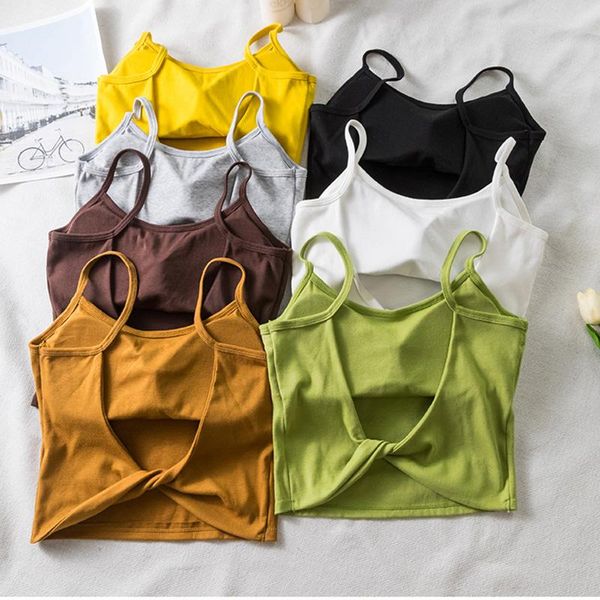 

bustiers & corsets women crop backless bra female cotton underwear twist back hollow padded tee tube strapless, Black;white