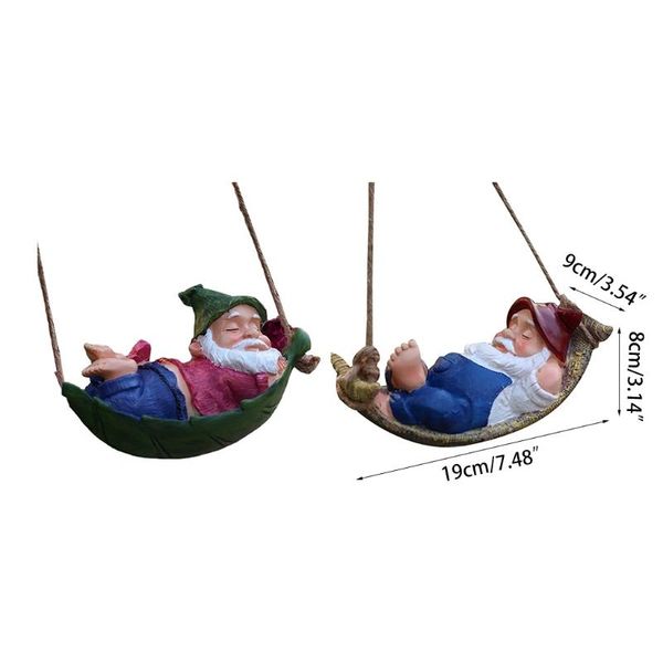 

decorative objects & figurines garden gnome statue lying elf resin dwarf sculpture for outdoor patio yard lawn hanging decoration
