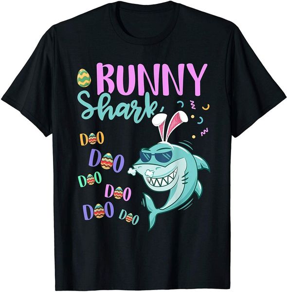

bunny shark shirt easter shark shirts gifts boys men t-shirt, White;black