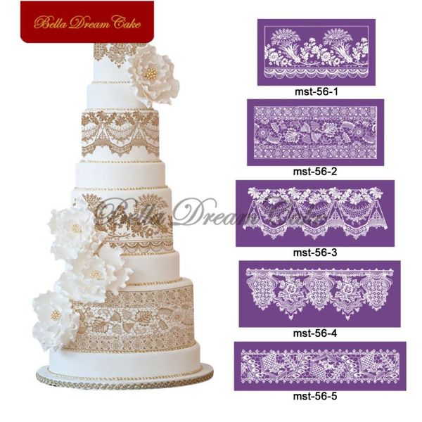 

cake tools flower mesh stencil set for wedding lace moulds decorating diy baking accessories dining bakeware mst-56