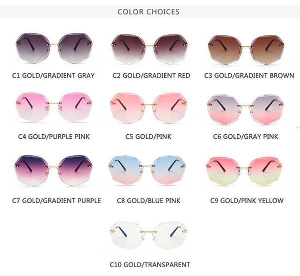

luxury designer sunglasses djxfzlo rimless women's design fashion lady sun glasses vintage alloy classic designer shades uv400 eyewear, White;black