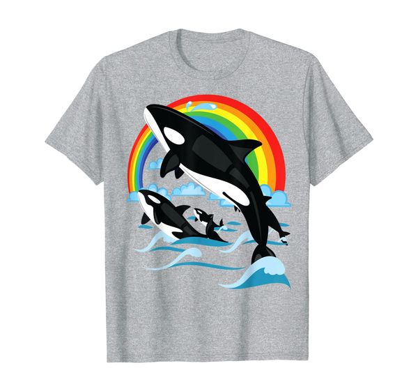 

Rainbow Jumping Killer Whale as Orca Gift for Men Women T-Shirt, Mainly pictures