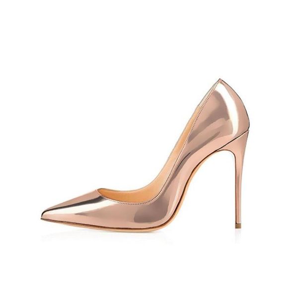 

dress shoes early spring rose gold high heels women's fine champagne 10cm medium heel wedding stilettos, Black