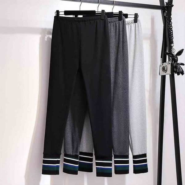 

oversize stretch autumn winter womens legging cozy cotton pants plus size 6xl elastic waist casual trousers kw103, Black