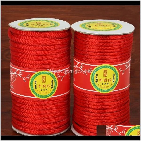 Garn 2243 Yards langlebig 57 mm chinesischer Knoten rote Farbe Nylon gewachste Schnur für DIY-Handwerkswerkzeug Handnähgarn 6Qn0M Yj9Mr