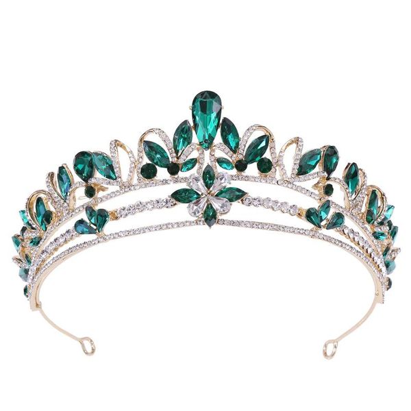 

hair clips & barrettes baroque vintage gold flowers crystal bride crown princess headdress birthday headband wedding jewelry bridal tiara de, Golden;silver