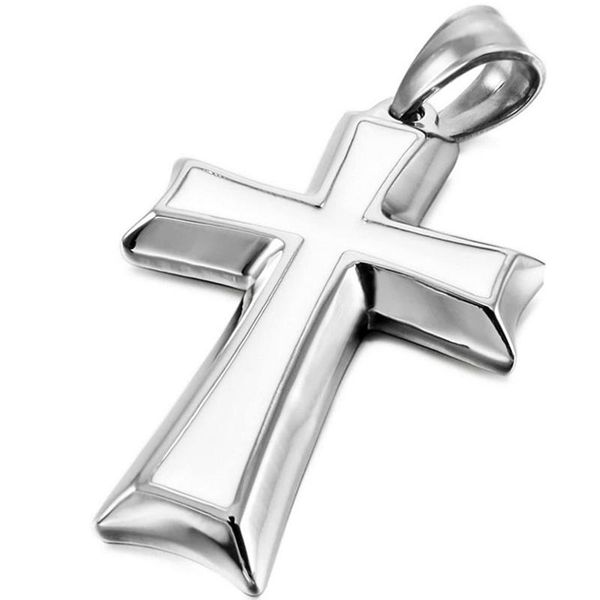 

pendant necklaces necklace men cross pendants jewelry on the neck stainless steel fashion gold long chain gifts male accessories, Silver