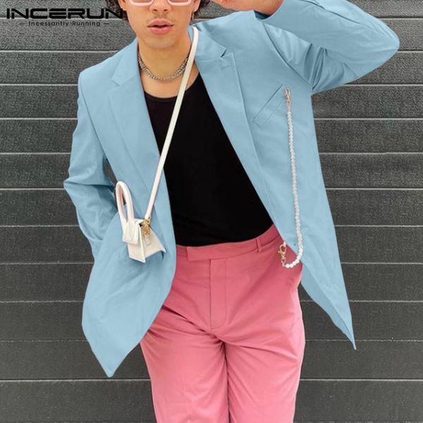 

men's suits & blazers fashion casual style coats blazer stylish long sleeves suit male jackets streetwear s-5xl incerun 2021, White;black