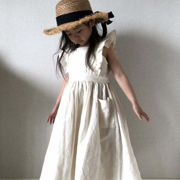 Marca Bebê Meninas Vestidos Coreano Japão Estilo Verão Crianças Ruffles Girl Vestuário Causal Princess 210429