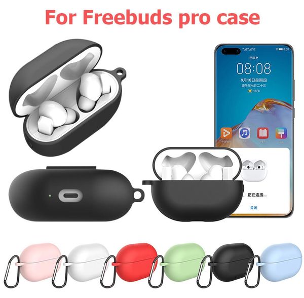 Capa de fone de ouvido de silicone suave para Huawei Freebuds Pro Free Buds Pro Bluetooth Headset sem fio coque para huawei freebuds pro caso