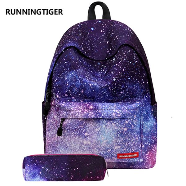 

designer schoolbagschool backpack for girls starry sky backpack canvas and pencil case large school backpack bag stars universe space
