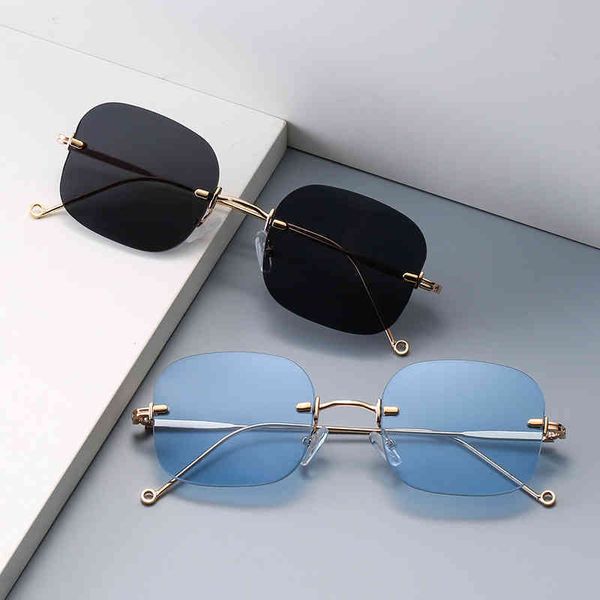 

factory direct price stylish square men fashion women rimless sun candy shades eyewear summer outdoor gafas sol, White;black