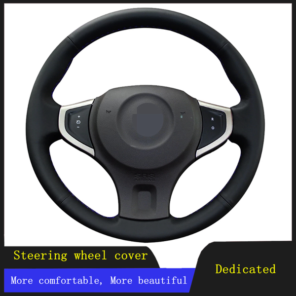 

steering wheel covers diy car cover black hand-stitched artificial leather for koleos samsung qm5 2007 2008 2009-2021